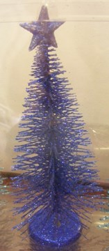 THIN DARK BLUE GLITTER TREE